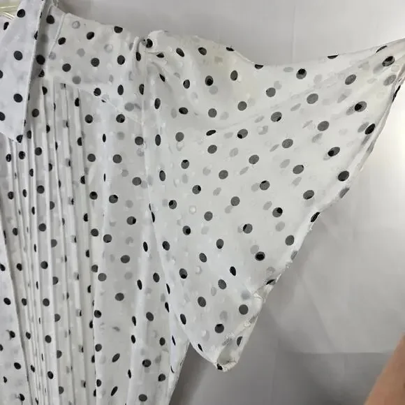 Nanette Lepore Cannoli Cream Black Polka Dot Fit and Flare Dress Size 4 - Picture 7 of 8